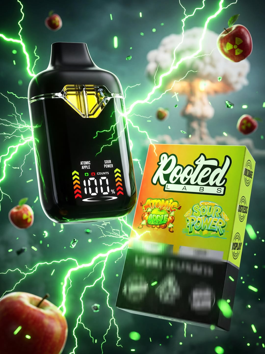 Rooted Labs Atomic Apple x Sour Power Dual Tank 2G Disposable Vape – Liquid Diamonds Rooted Labs Atomic Apple x Sour Power Dual Tank 2G Disposable Vape – Liquid Diamonds