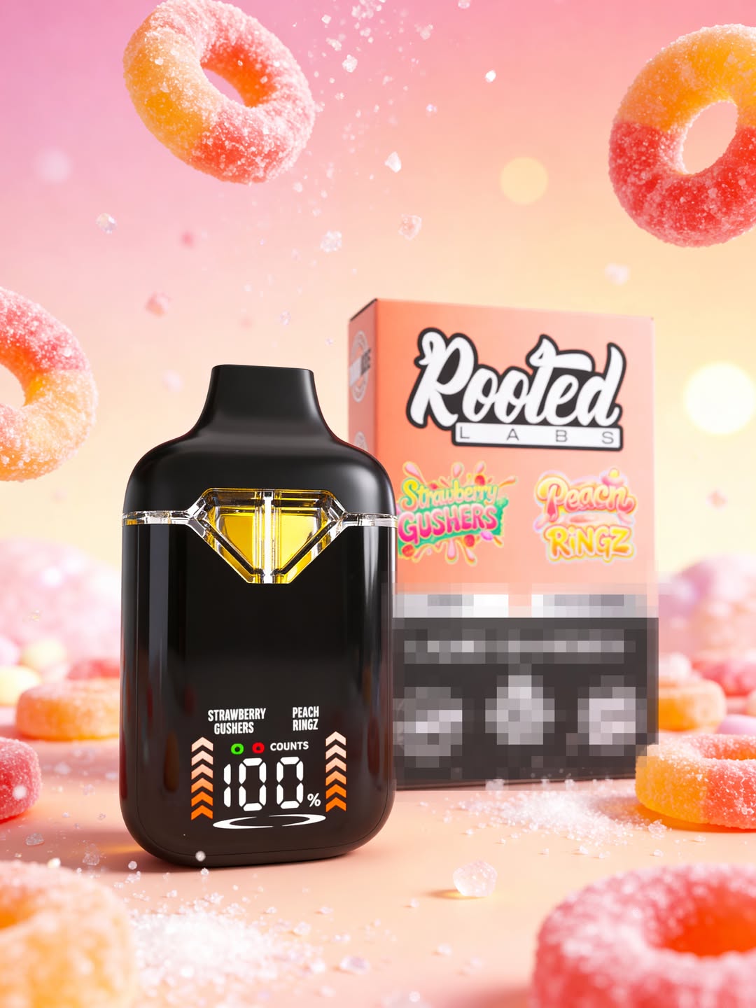 Rooted Labs Strawberry Gushers x Peach Ringz 2g Disposable Rooted Labs Strawberry Gushers x Peach Ringz 2g Disposable